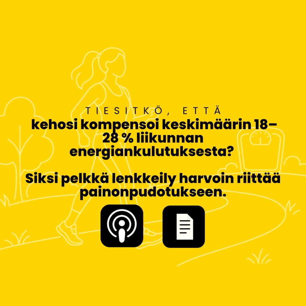 Henkilö kävelylenkillä — lihottaako lenkkeily vai auttaako se painonhallinnassa